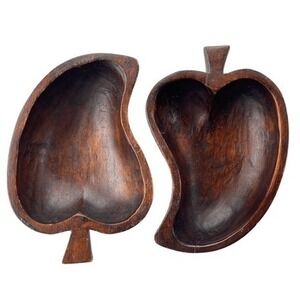 Lester‎ Clarke Mango Wood Trinket Dish Set Vintage Jamaican Folk Art Decor